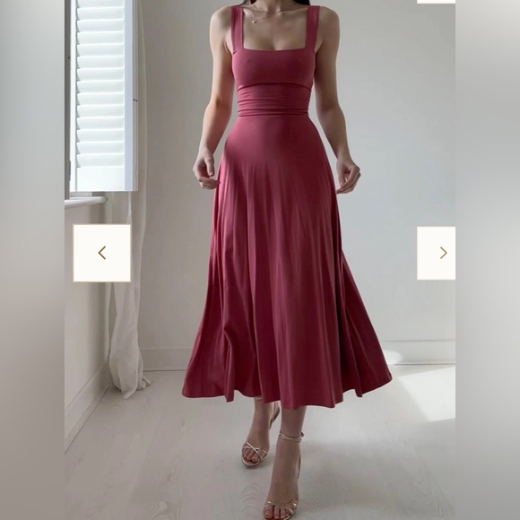 2 pieces! AYM Audrey midi dress and ballet bamboo wrap top in mauve pink - Picture 7 of 11